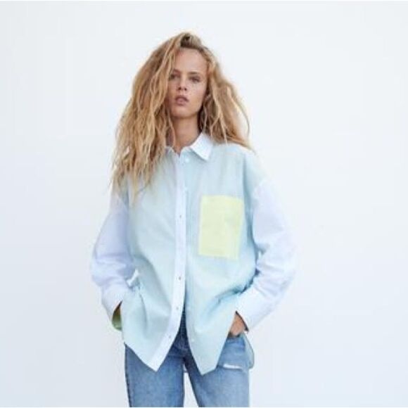 ZARA STRIPED POPLIN SHIRT - Picture 4 of 4